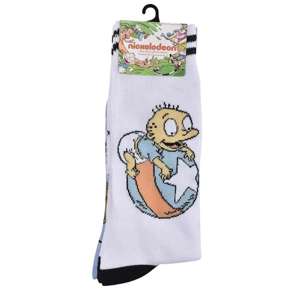 Men's Crew Socks, White (2 Pack),‎ 6-12